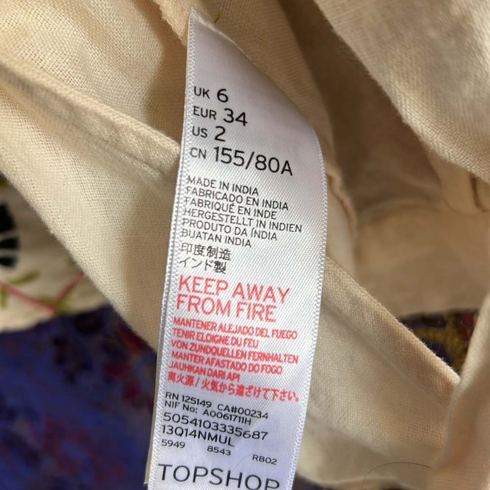 Topshop Cream Crop Top with Floral Embroidery - Picture 5 of 7